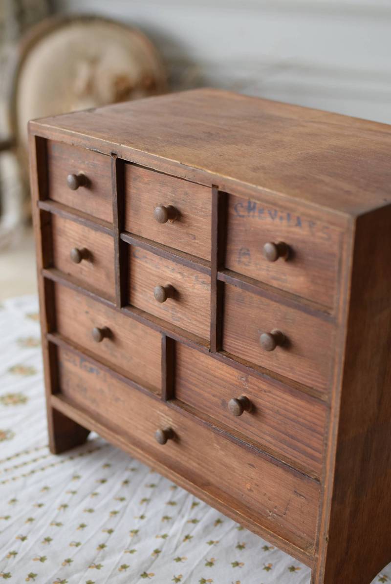 ミニドロワー フランスアンティーク家具 スモールチェスト 卓上家具