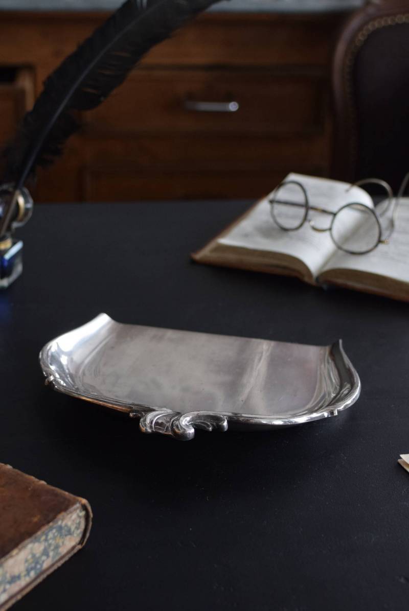 ダストパン＆ブラシセット.2 フランス アンティーク シルバープレート