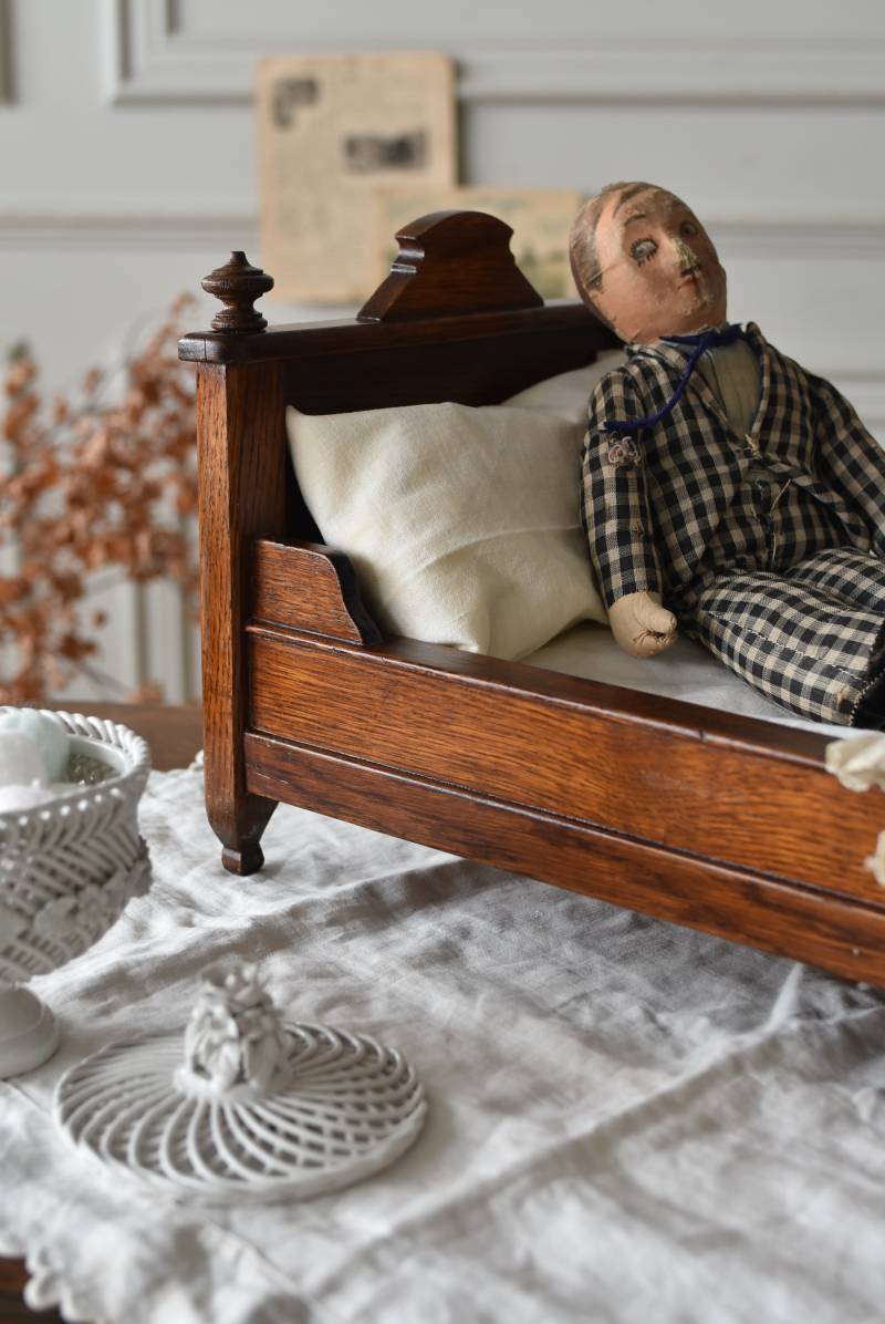 木製ドールベッド.7 フランス アンティーク ドール家具