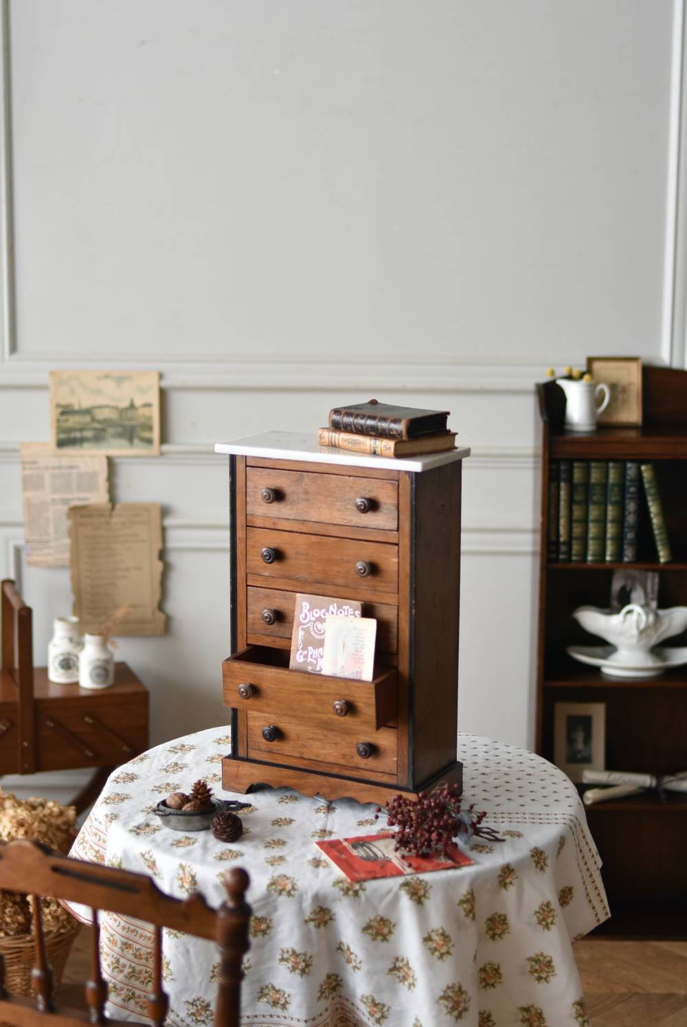 マーブルトップスモールチェスト フランス アンティーク ミニチェスト