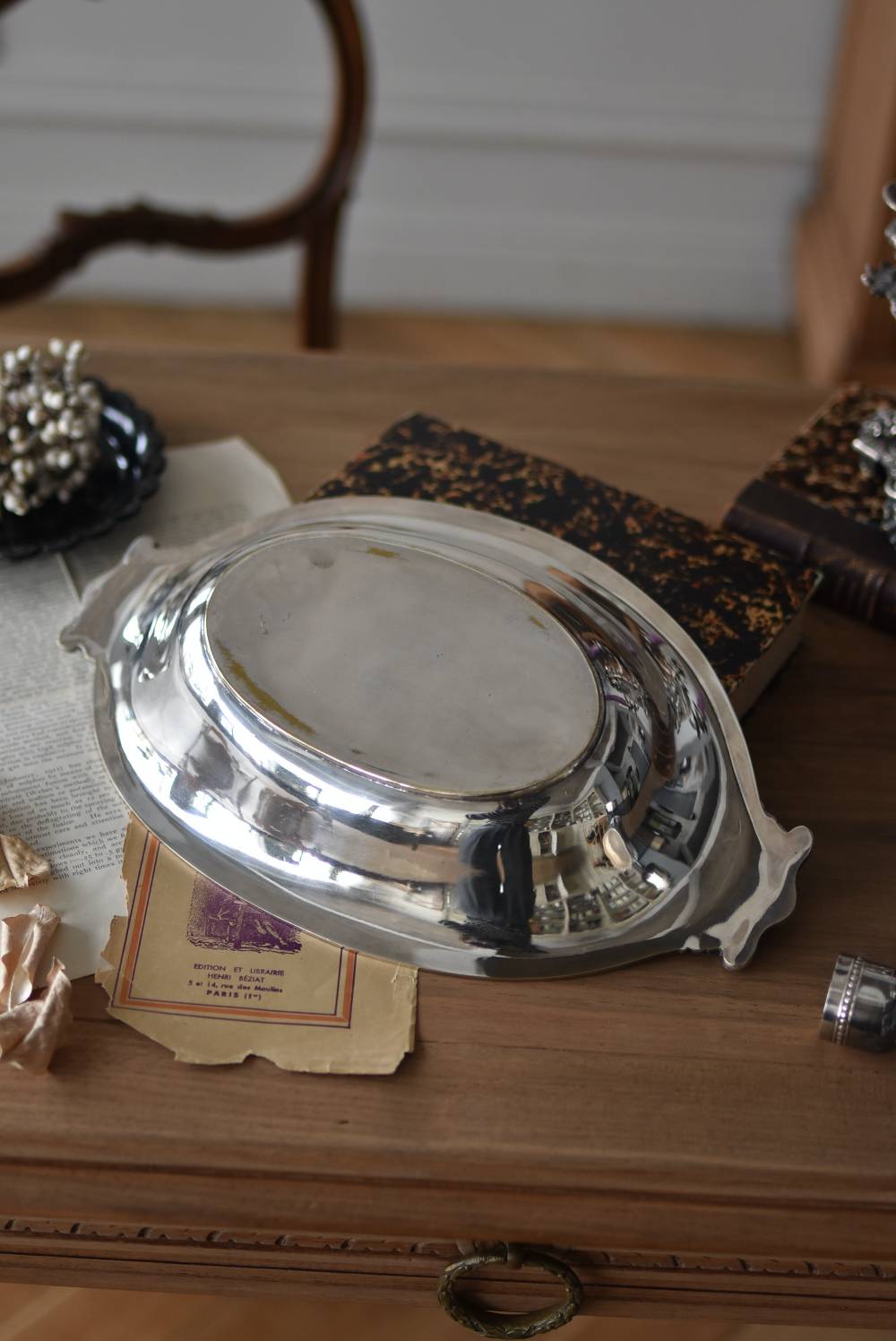 フランスヴィンテージ雑貨 シルバートレイ.5 ディスプレイ小物