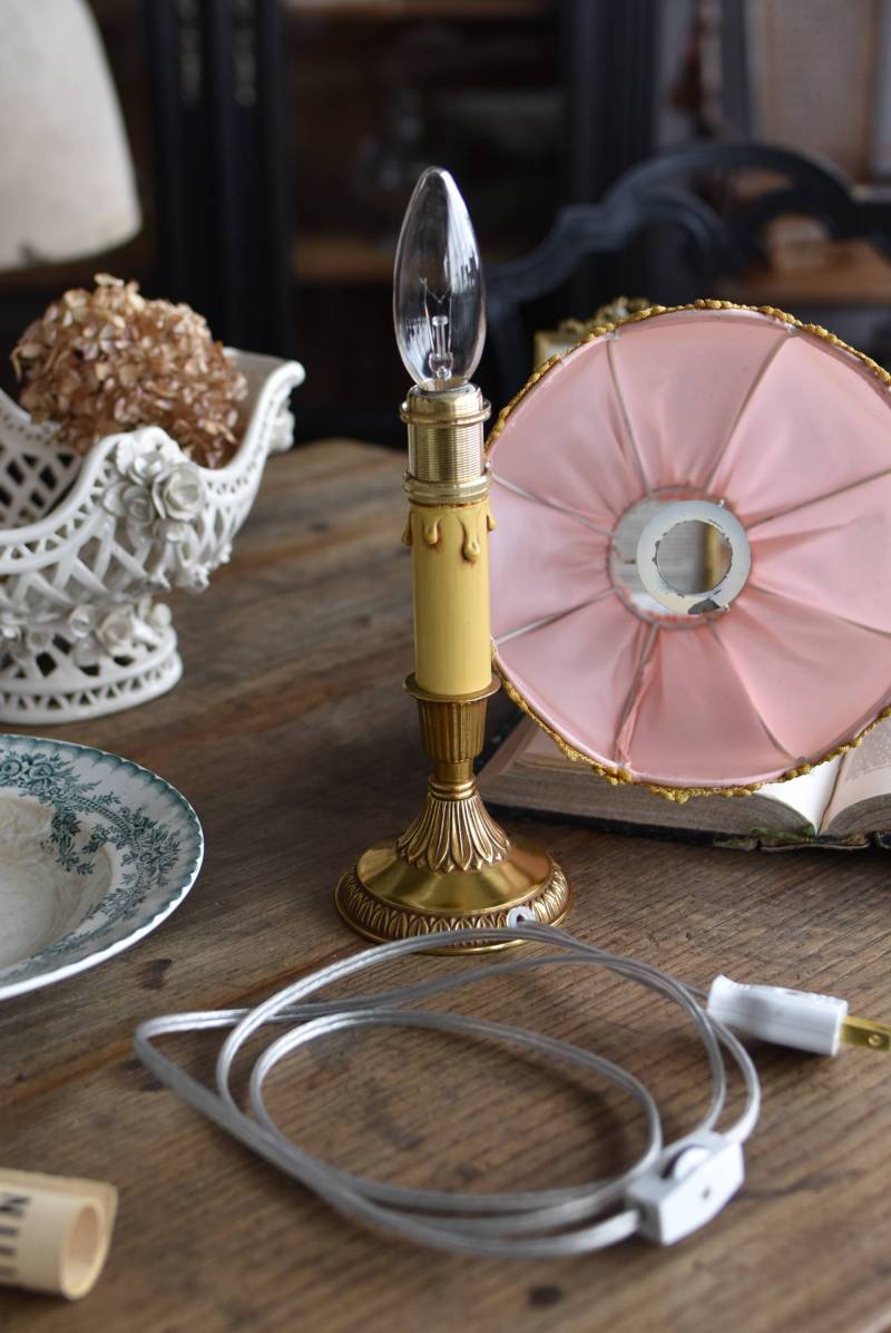 テーブルランプ.Pink フランスアンティーク照明 アンティークランプ