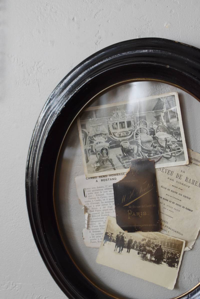 アンティークオーバルフレーム ナポレオン3世 ミディ ブラックフレーム