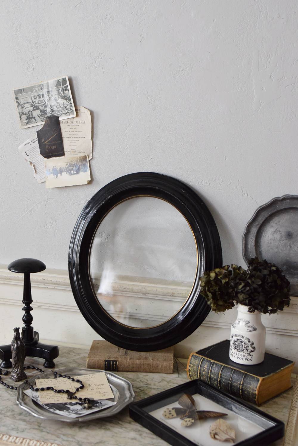 アンティークフレーム オーバル 1800年代 フランス 木製 楕円型