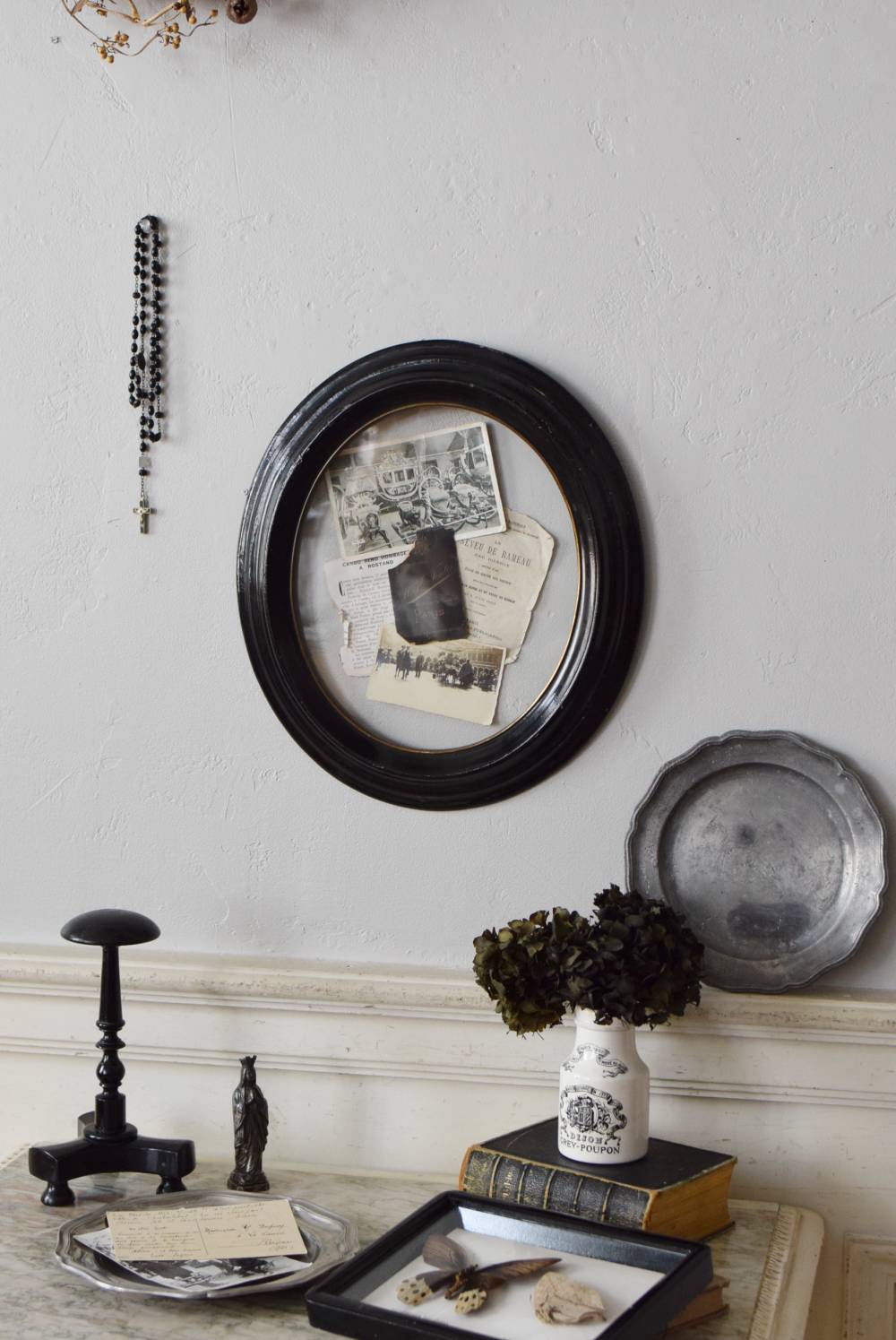 フランスアンティークナポレオン3世様式オーバル花冠ドーム額縁