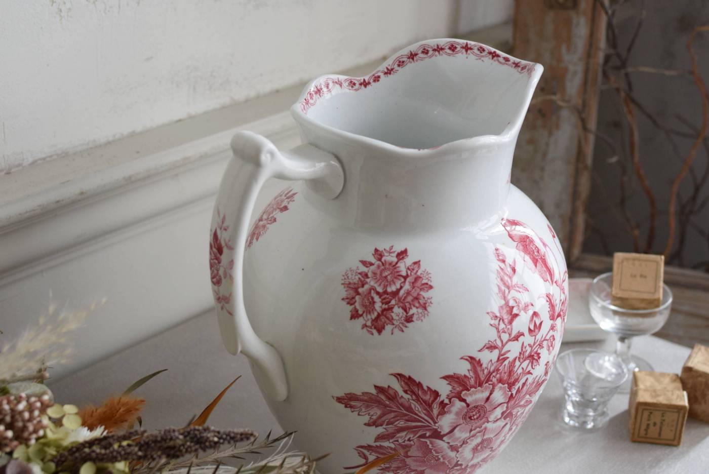フランス アンティーク 薔薇柄のジャグ 【公式通販】