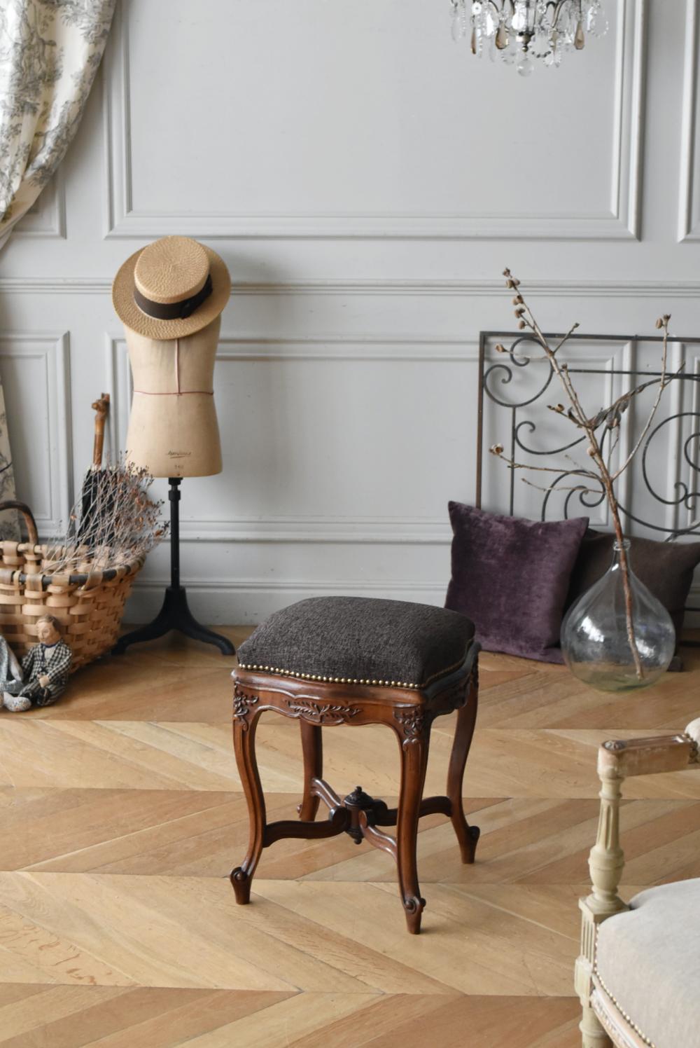 フランスアンティーク家具 ファブリックスツール.6 アンティークスツール