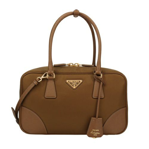 PRADA ブラウンレザー ハンドバッグ 【公式通販】