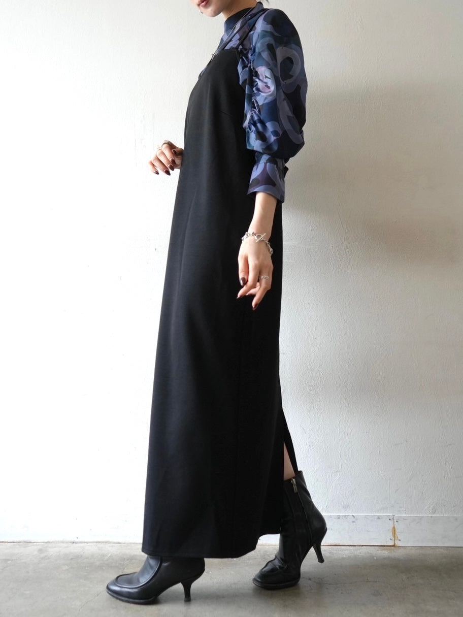 lumier パールデザインキーネックワンピース/インナーブラック パール