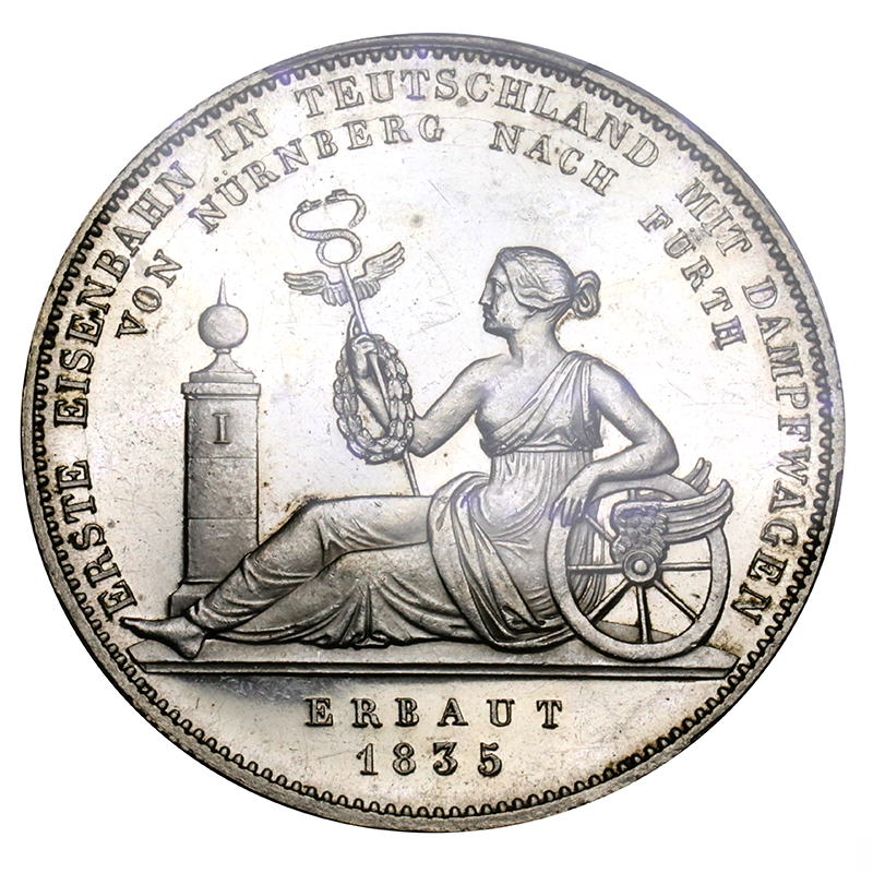 1831年 銀錢 ドイツ 1842年 ルートヴィヒ 1世 Rouble 極美 バイエルン