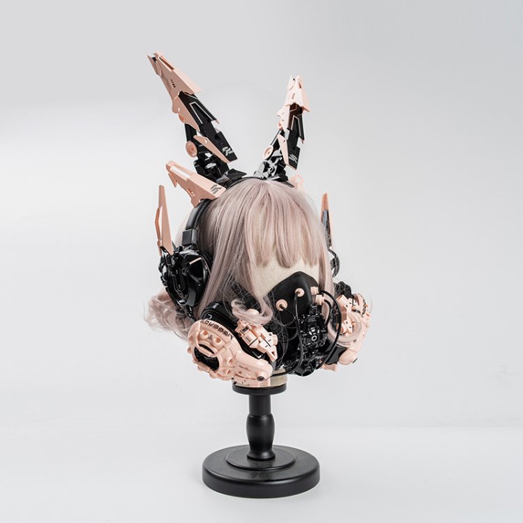 サイボーグ風フェイスマスク ブラック/ゴールド サイバーパンク S/13