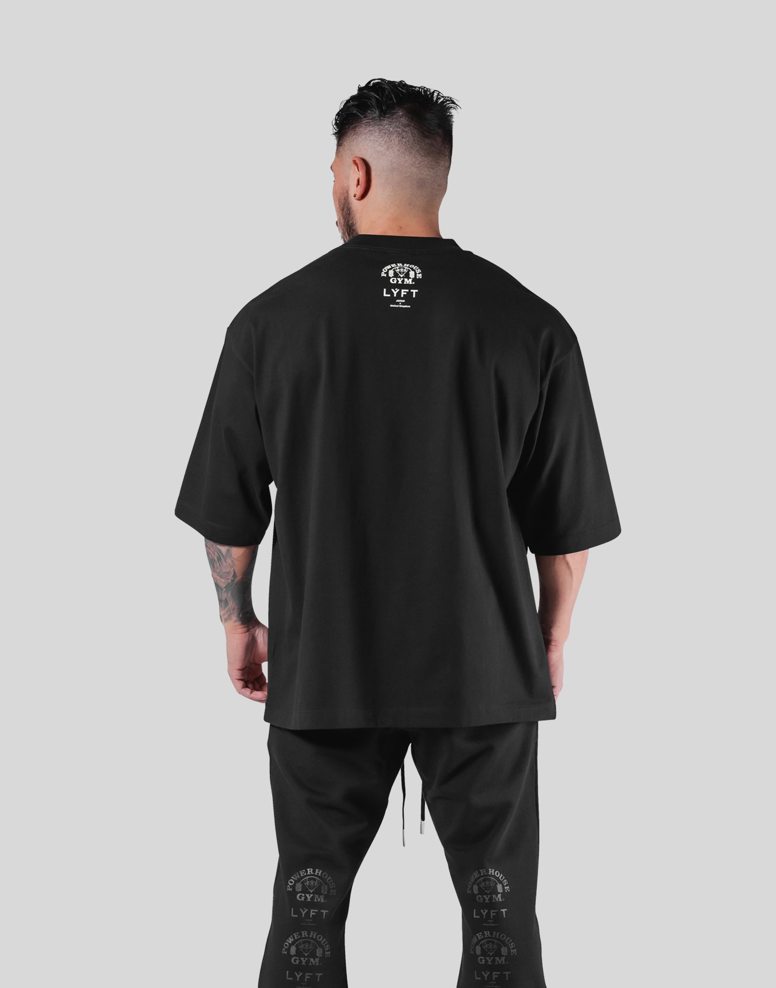 LÝFT × Power House Gym Extra Big T-Shirt - Black