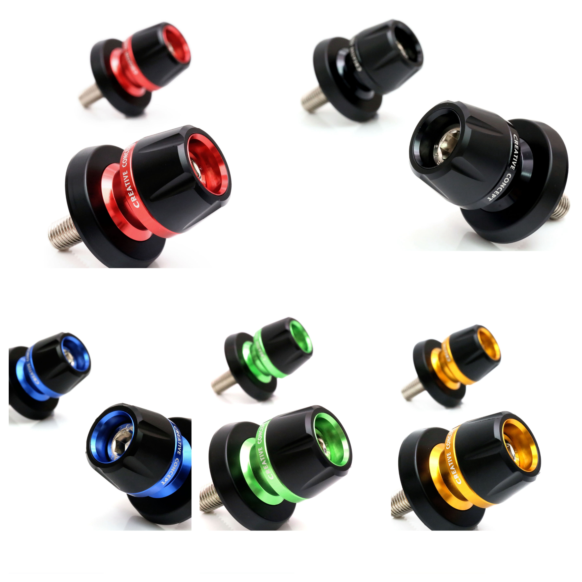 Black BB01 8MM CNC Paddock Stand Spools For Kawasaki Ninja ZX-25R