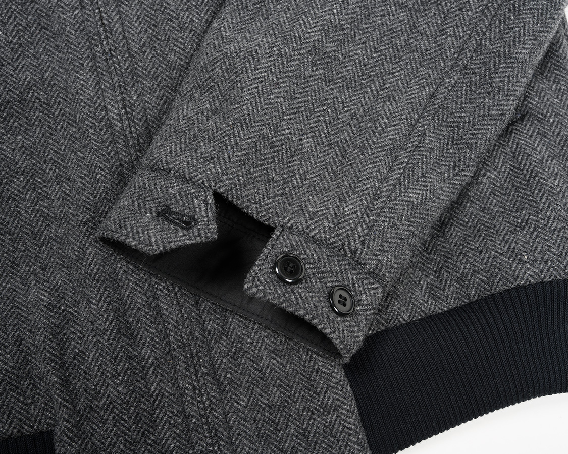 Harrington Jacket, Grey Herringbone Tweed／Workers - マメチコ