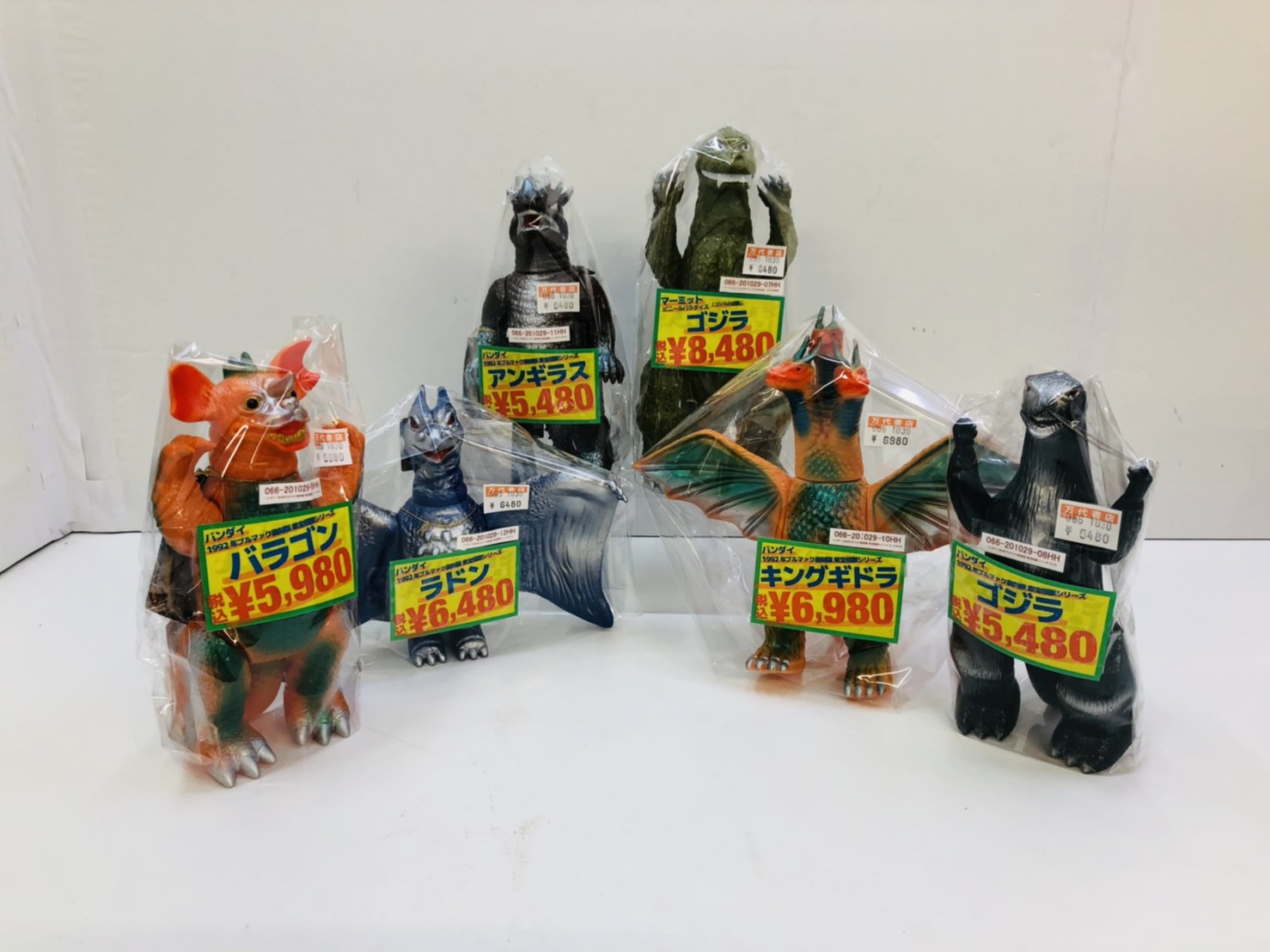 ゴジラ＆ガイガン＆キングギドラ＆アンギラス他（ブルマァク復刻）6体