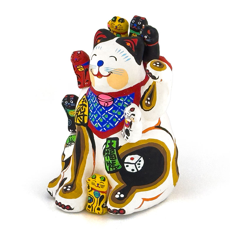 未使用保管品♪ 春日部張り子 招き猫 招き猫 張り子