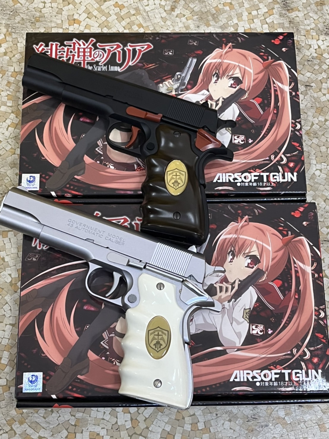 □買取情報◇WA ガバメント 緋弾のアリア ブラック/シルバー ガスガン