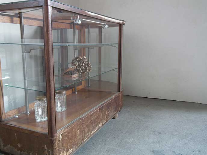 1148 ケンドン式 ガラスケース 飾り棚 ショーケース レトロ