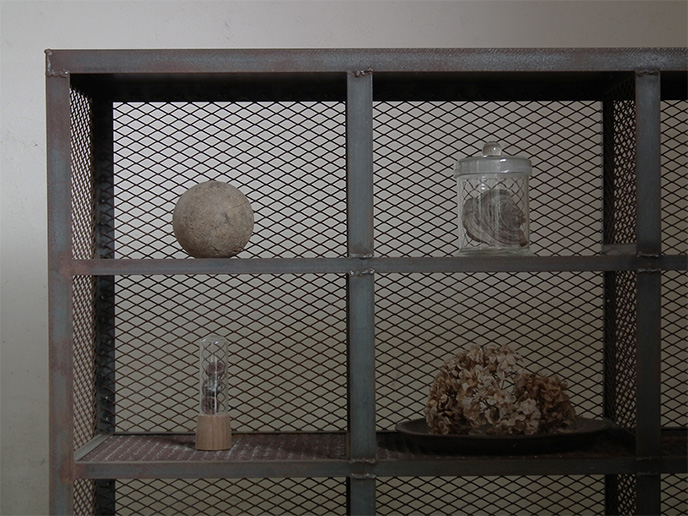 J02387 インダストリアル シャビーな鉄網ラック 収納 | MANSIKKA