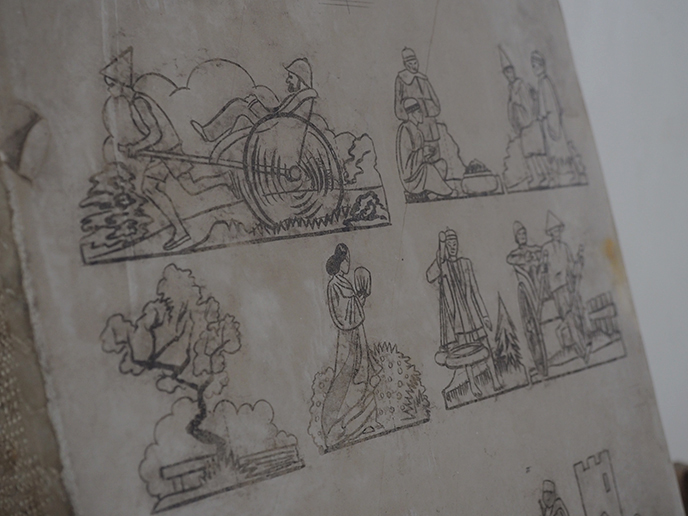 フランス アンティーク リトグラフ 石版石 | MANSIKKA