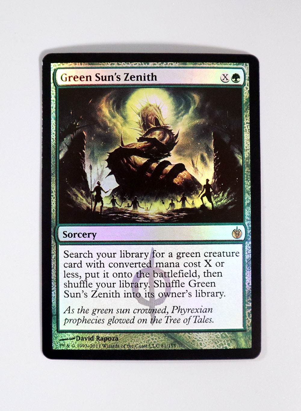 Green Sun's Zenith Foil from Mirrodin Besieged (MBS) MTG Proxy
