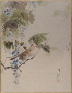 真作】絵画 滝和亭 日本画 画帳外し 秋草図 花鳥図 美麗な彩色額 Y45