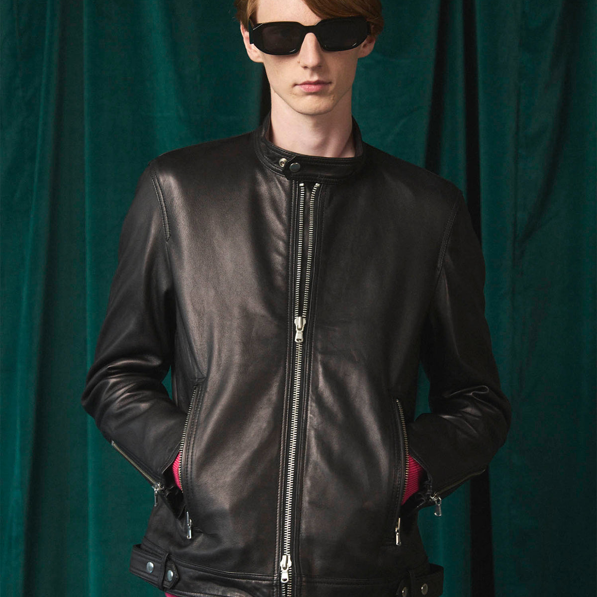Dress-Fit Sheep Leather Single Rider Jacket