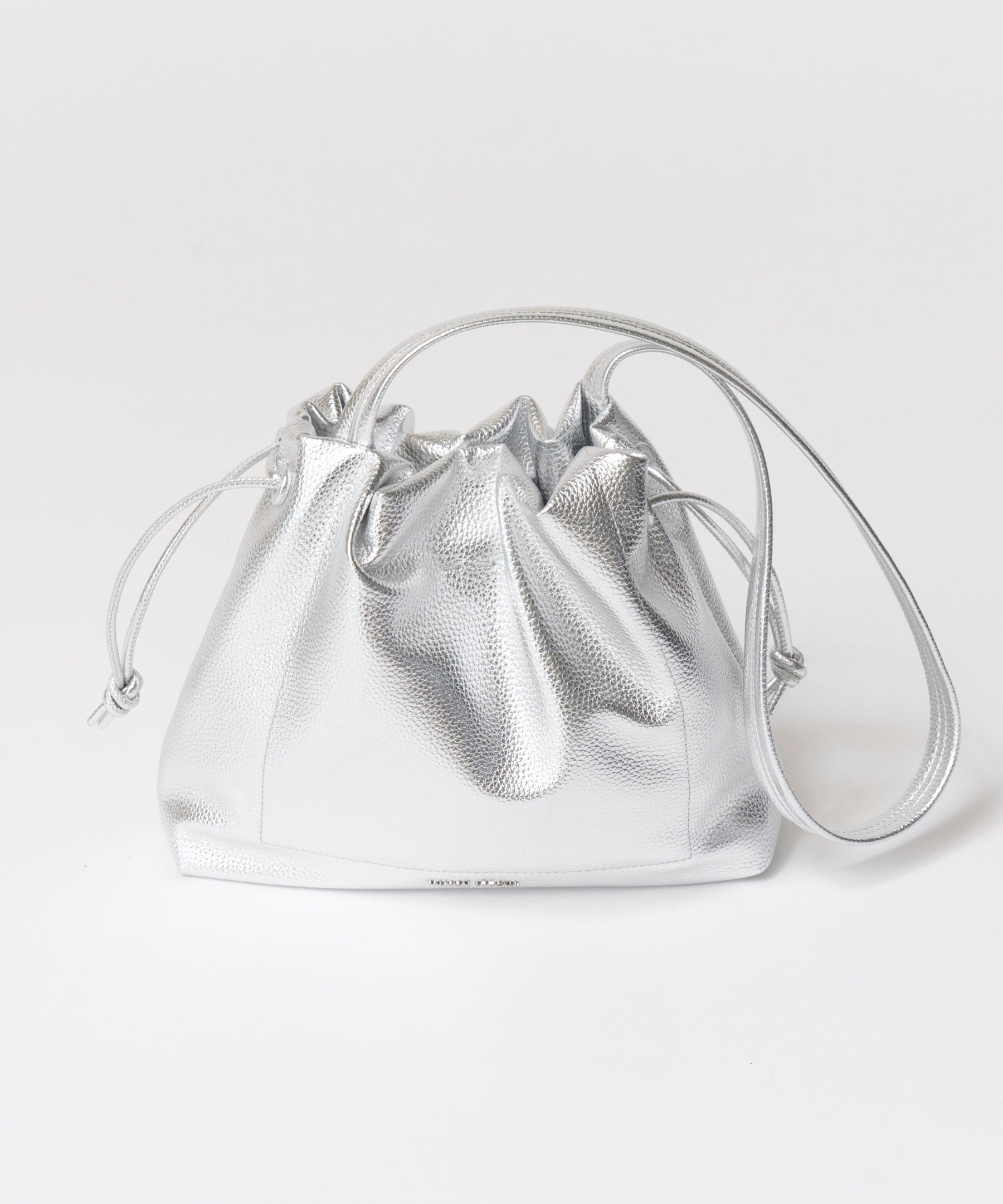 SALE】2way Shrink Vegan Leather Drawstring Shoulder Bag