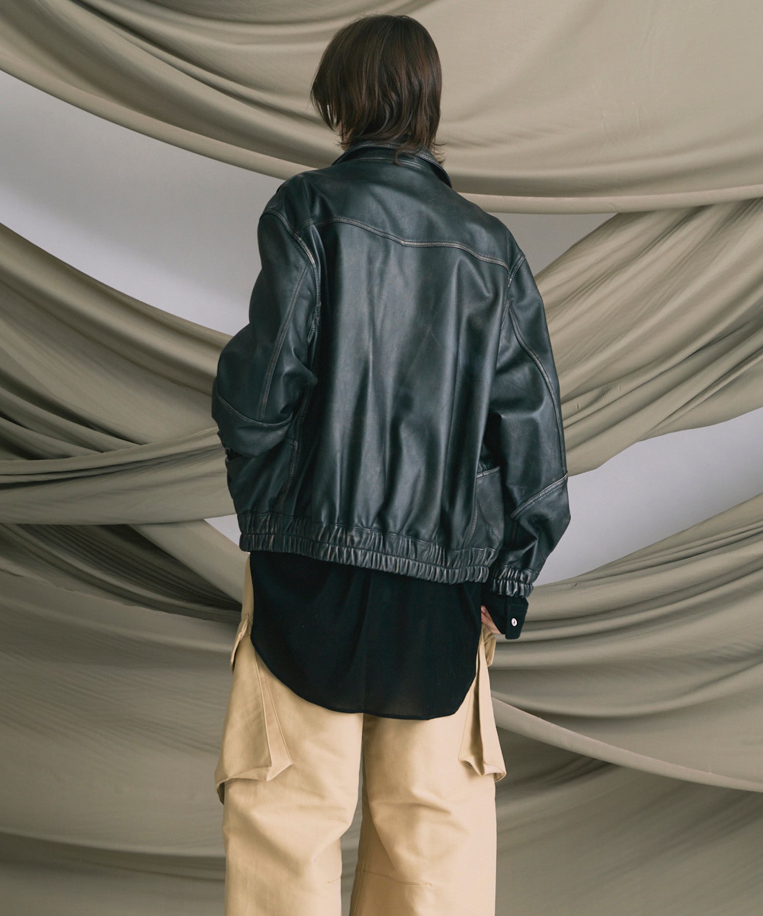 Sheep Leather Single Collard Blouson