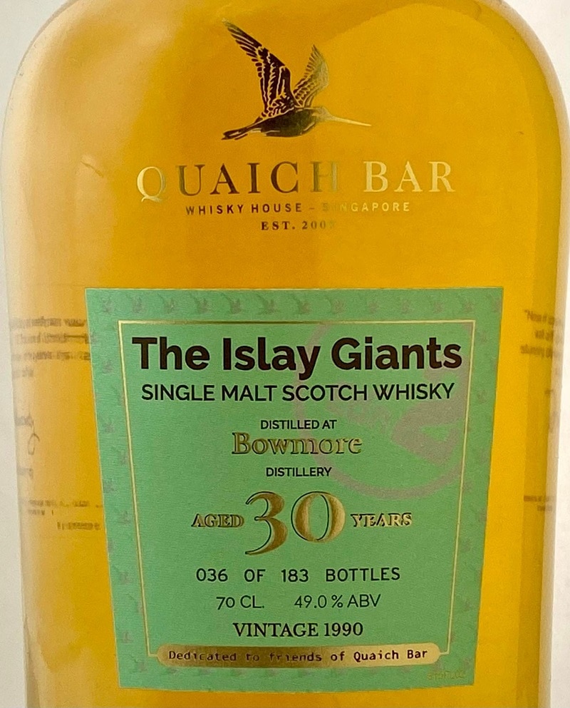 ボウモア 30年 [1990-2020] For Quaich Bar