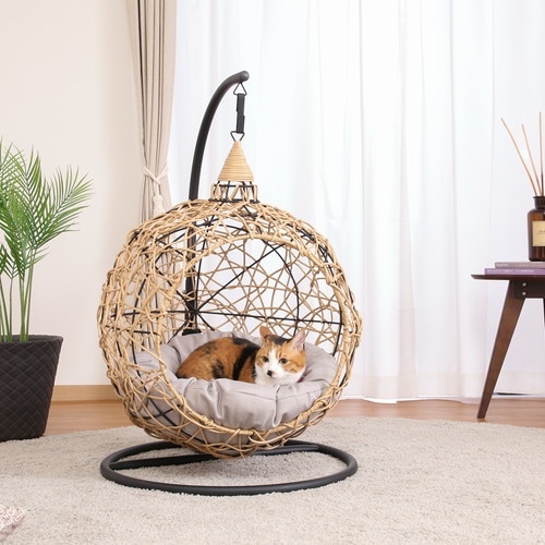 EC限定】ペット用ハンギングチェア ラウンド ナチュラル | すべての