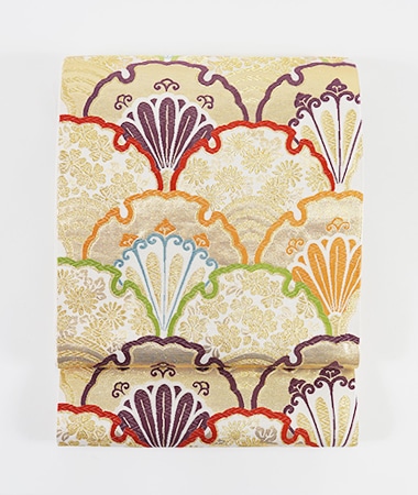 専用帯5066 ○丸勇謹製 高級 正絹 つづれ唐織 六通 袋帯 西陣織 老舗