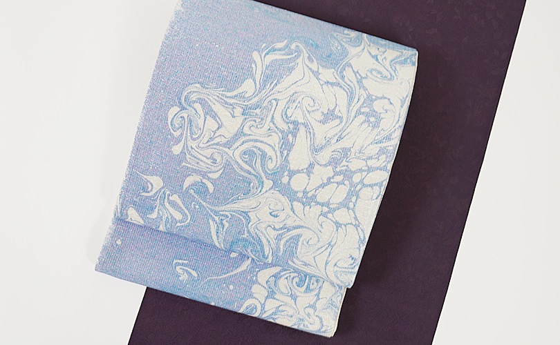 正絹袋帯 田中伝機業 墨流し染 | すべての商品 | 京都西陣 帯の卸し