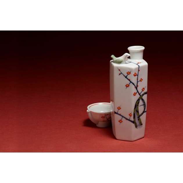酒雑貨[菊水酒造]酒器 うぐいす盃と徳利【梅染錦】セット/単品【化粧箱