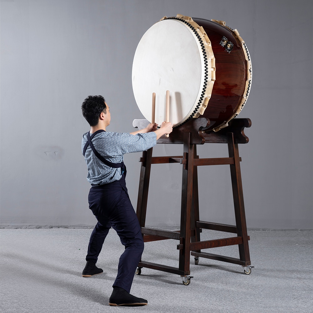 大平胴太鼓 大平太鼓 3尺（鼓面:90cm） やぐら台（キャスター付）と