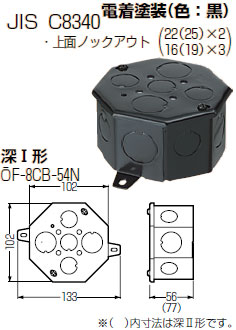 OF-8CB-54N 未来工業 八角コンクリートボックス(鉄製)深I型 即配・速配