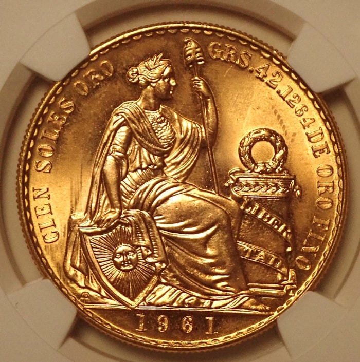 ペルー100ソル、1961年MS66高鑑定 | アンティーク・コイン