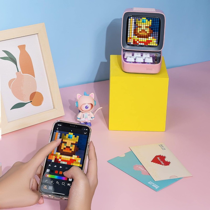 DivoomDitoo-Micbluetoothスピーカーカラオケマイク ピンク