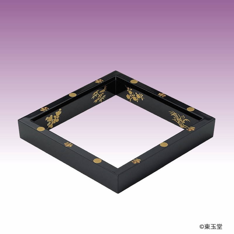 乾燥数十年黒柿材 吹寄せ蒔絵本金 研出技法 炉縁 乾燥