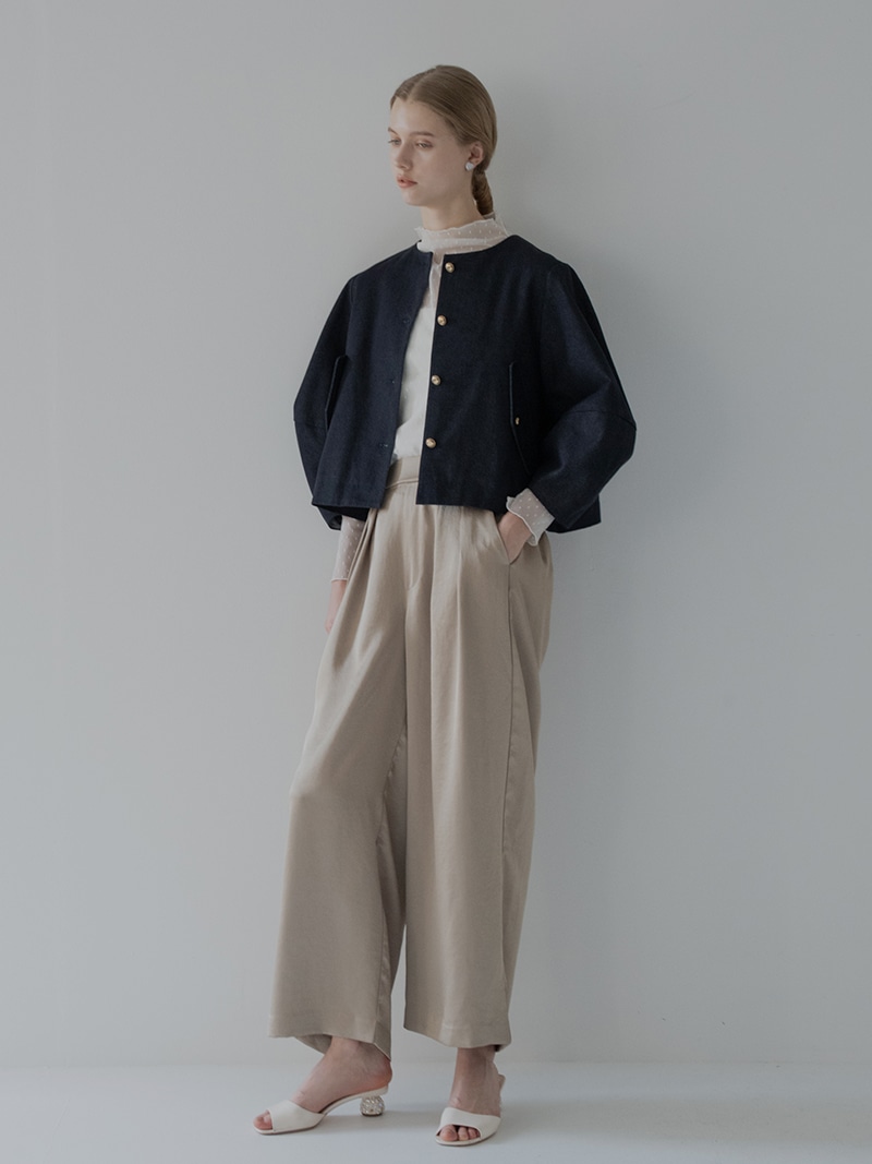 プリーツデニムジャケット | Outer | | TREFLE＋1（トレフルプラスワン）