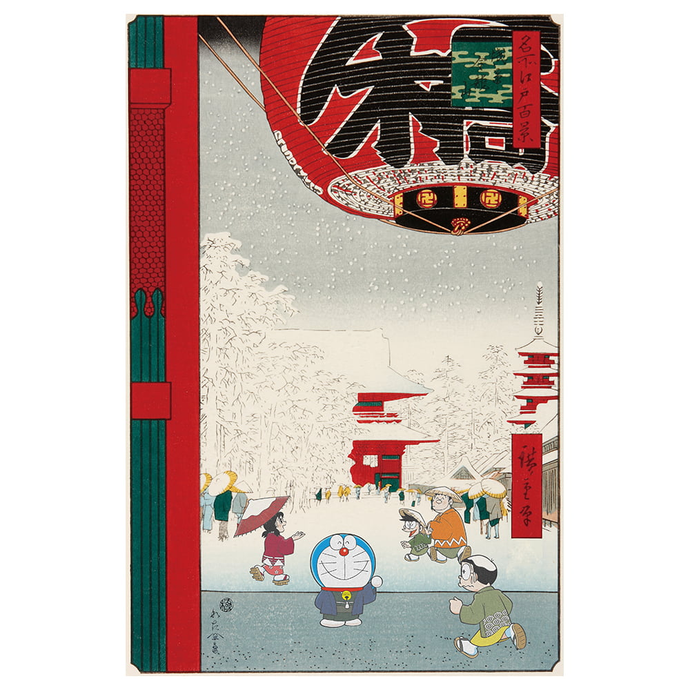 ドラえもん浮世絵木版画「名所江戸百景 浅草金龍山」｜浮世絵工房