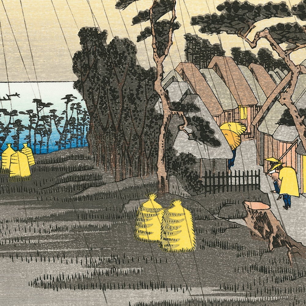 歌川広重「東海道五十三次 大磯 虎ヶ雨」浮世絵木版画｜浮世絵工房