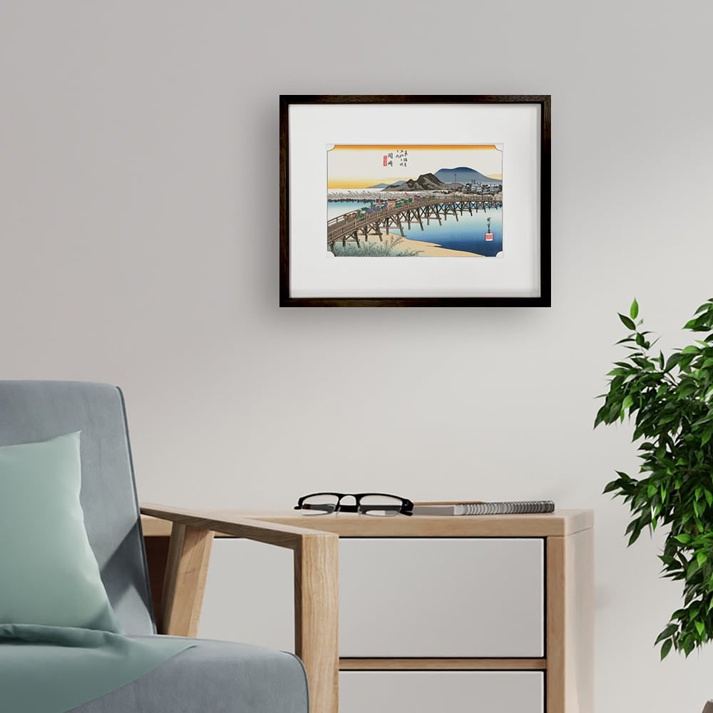 歌川広重「東海道五十三次 岡崎 矢矧之橋」浮世絵木版画｜浮世絵工房