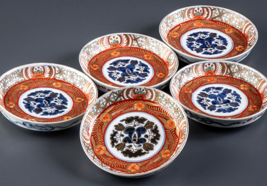 江戸初期古伊万里白磁三足三角皿4枚幅約10.5㎝東Y7-0108☆2F