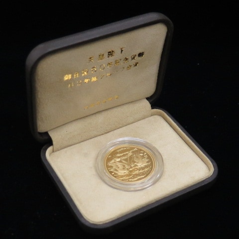 記念硬貨】 天皇陛下 御在位60年記念 10万円プルーフ記念金貨 昭和62年