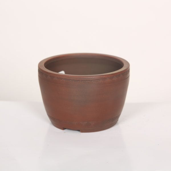 盆栽小鉢：美芸（常滑）丸中深ライモン柄入 9.8cm | すべての商品