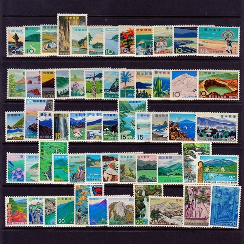 使用済み切手 国立公園記念切手 8種各約100枚づつ dd060 使用済み切手