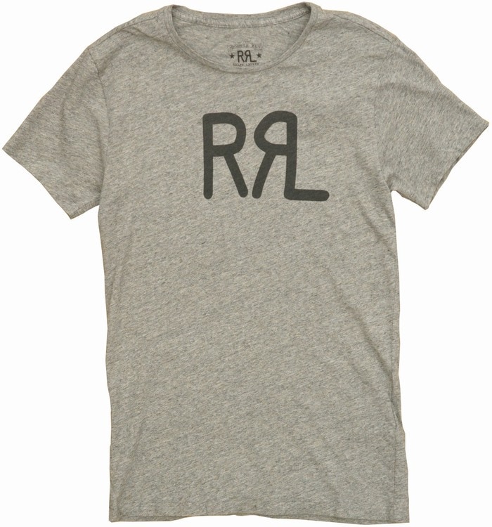 新品 RRL ロゴプリント Tシャツ Mサイズ グレー ショッパー付 Double