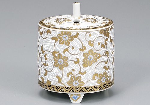 九谷焼 義正 白山香炉 香爐 茶道具 台は付きません。 香炉/香立て》九谷焼