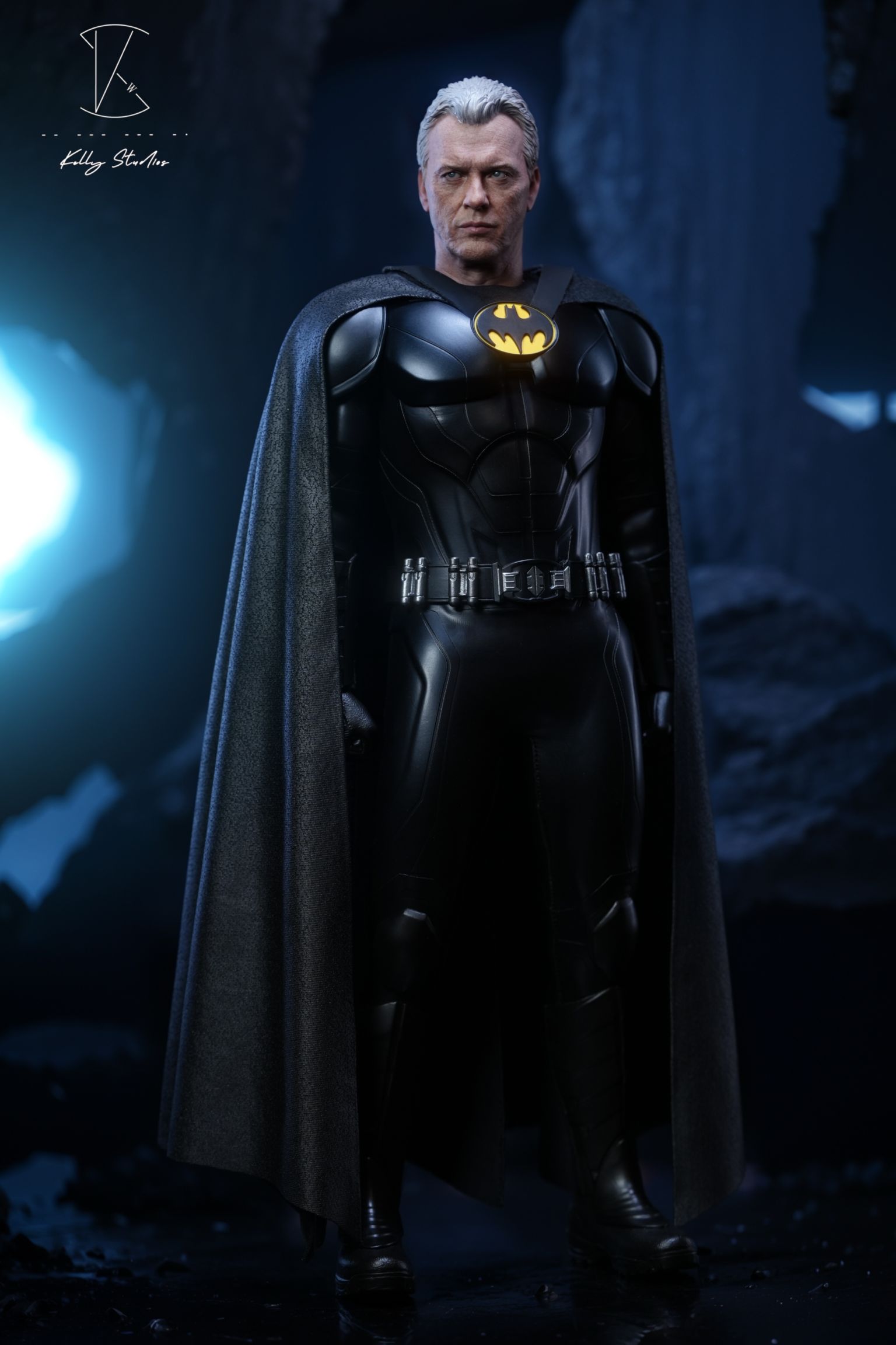 ブルース ウェイン 前髪植毛 カスタムヘッド バットマン ダークナイト